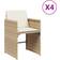 vidaXL Patio Chairs With Cushions 4 Pcs Beige Poly Rattan - 19.9" x 21.3" x 31.1" Garden Dining Chair