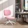 Vinsetto Fluffy Home with Adjustable Height - Pink Office Chair 90cm