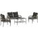 vidaXL Garden Sofa 4 Piece with Cushions Grey Poly Rattan Outdoor Lounge Set