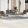 vidaXL Garden Sofa 4 Piece with Cushions Grey Poly Rattan Outdoor Lounge Set