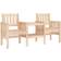 vidaXL Wooden With Table Outdoor 2-Seater Chair - Natural Garden Bench