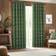 Furn Winter Woods Animal Chenille Eyelet Curtains 117 cm x 137 cm - Green