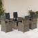 vidaXL 7 Piece Garden With Cushions Poly Rattan - Grey Patio Dining Set, 1 Table incl. 6 Chairs