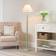 ValueLights Bobbins Natural and Pink Scallop Shade 144 cm H x 39 cm W x 39 cm D Floor Lamp