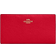 Coach Slim Zip Wallet In Colorblock Signature Canvas - Pebbled Leather/Gold/Walnut/Bold Red