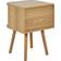 Beliani Nightstan Light Wood Bedside Table 40x40cm