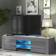 Creative Furniture Modern Free LED Dark Grey Matt Body & Gloss Doors TV Bench 130x35cm