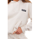 PrettyLittleThing Petite Badge Detail Oversize Hoodie - Cream