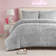 Juicy Couture Shaggy Faux Fur Comforter Set 3-Pc in Gray Bedspread Gray (233.7x228.6cm)