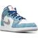 Nike Air Jordan 1 Mid SE GS - French Blue/White/Light Steel Grey/Fire Red