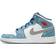 Nike Air Jordan 1 Mid SE GS - French Blue/White/Light Steel Grey/Fire Red