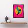 Wee Blue Coo Vibrant Retro Pop Hummingbird Brown Framed Art 33x43cm