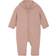 Huttelihut Kid's Pram Suit Bear Ears Wool Fleece Overall - Mahogany Rose (6489-5510)