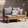 vidaXL Garden with 1 Armrest 2-Seater Solid Wood Acacia - Brown Outdoor Sofa