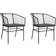 vidaXL Havestole 2 Stk Med Hynder Polyrattan Sort