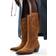 Stradivarius Beige cowboystøvler med hæl ægte ruskind-Neutral
