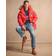 Superdry Everest Longline Baffled Parka Jacket, Heritage Red