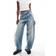 Bershka Blå tømrer-jeans med justerbar talje