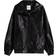 Bershka Sort og oversized dad-jakke imiteret læder med ståkrave-Black
