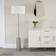 ValueLights Lexy Light Grey Floor Lamp 132cm