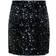 Pieces Kam Sequin Mini Skirt - Black