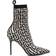Balmain monogram-jacquard pointed boots women Calf Leather/Fabric/Calf Leather/Fabric Neutrals