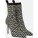 Balmain monogram-jacquard pointed boots women Calf Leather/Fabric/Calf Leather/Fabric Neutrals