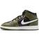 NIKE Air Jordan 1 Mid GS - Black/Medium Olive/White