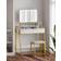 Mondeer 3 Color Dimmable Modern with Mirror and Stool White/Gold Dressing Table 43x142cm 2pcs