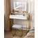 Mondeer 3 Color Dimmable Modern with Mirror and Stool White/Gold Dressing Table 43x142cm 2pcs