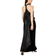 Coast Contrast Sequin Cross Neck Bow Velvet Gown - Black