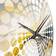 Design Art Continuation Liquid Retro Waves Grey/Yellow Wall Clock 23"