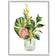 Stupell Industries Pink Rose Yellow Botanical Bouquet Glass Jar White Framed Art 24x30"