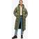 Superdry Ripstop Longline Puffer Jacket Kvinde Dusty Olive Green Grid
