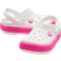 Crocs Kid's Chevron Lights Clog - White/Pink Crush