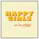 Ebern Designs Happy Girlstypography by Show Me Mars White Framed Art 45.7x45.7cm