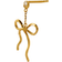 Stine A Dangling Flow Bow Earring - Gold/Transparent