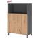 hjh OFFICE FlexWall 3 OH Graphite/Knotty Oak Förvaringsskåp 80x118cm