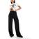 Stradivarius linen look pull on trouser in black