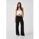 Stradivarius linen look pull on trouser in black