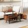 Costway Lift Top Rustic Brown Coffee Table 50x100cm