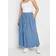 Yours Button Front Linen Maxi Skirt Blue
