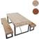 Mendler HWC-A15 Natural Dining Set 90x160cm 3pcs