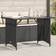 vidaXL Havebord Med Glastop 110x68x70 cm Polyrattan Sort