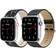 Waloo Bling and Leather Grain Bands for Apple Watch 38/40/41mm (2-Pack)