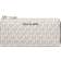 Michael Kors Jet Set Travel Large Logo Quarter Zip Wallet - Vanilla