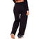 PrettyLittleThing Petite Wide Leg Seam Detailed Sweatpants - Black