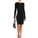 Michael Kors Ribbed Stretch Knit Lace Up Dress - Black