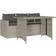 vidaXL Garden 2 Piece with Cushions Light Grey Poly Rattan Patio Dining Set
