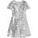 Michael Kors Kid's Sequined Twist-Front Dress - Silver (30168)